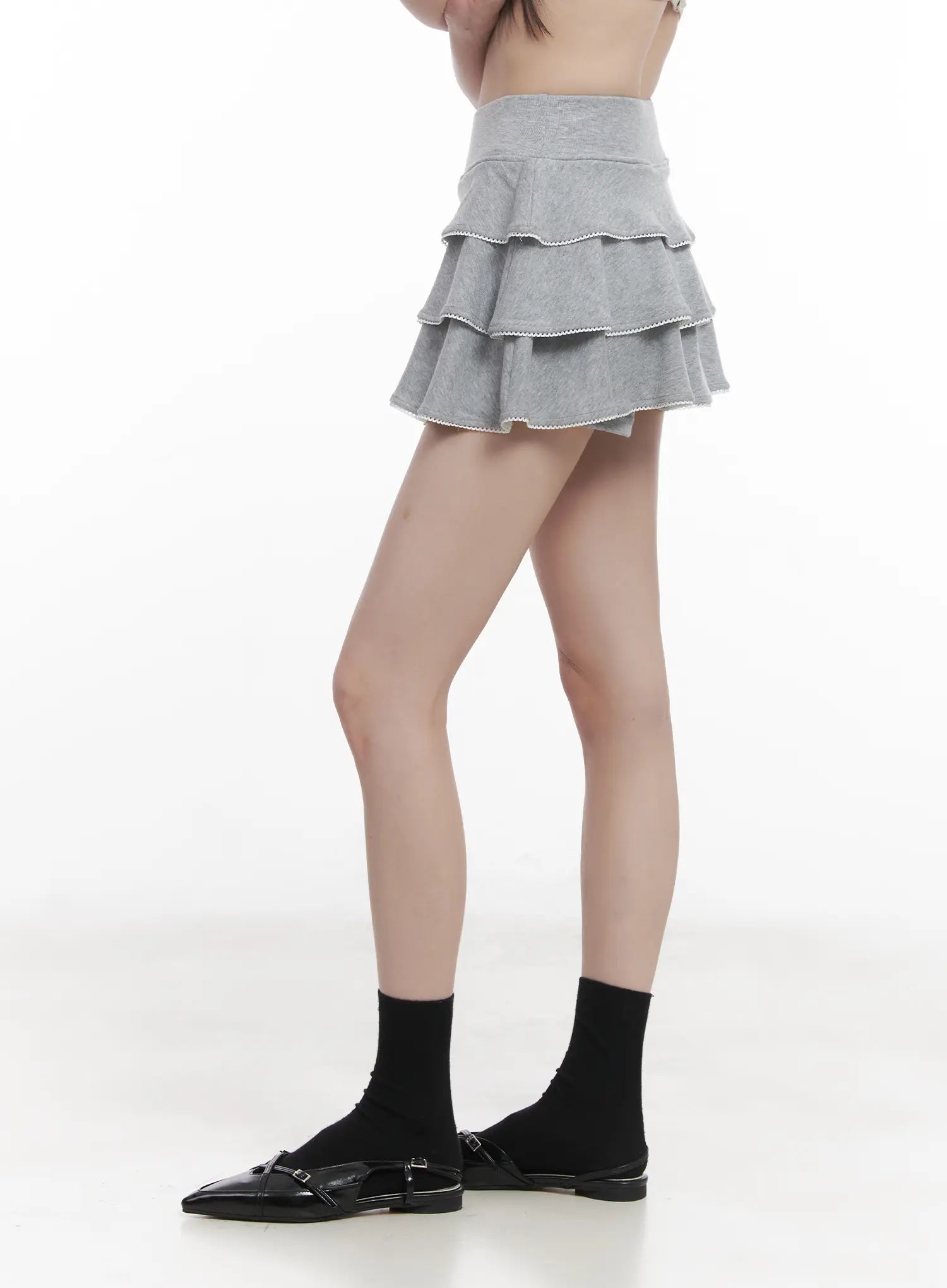 Lace Ruffle Mini Skirt CU518