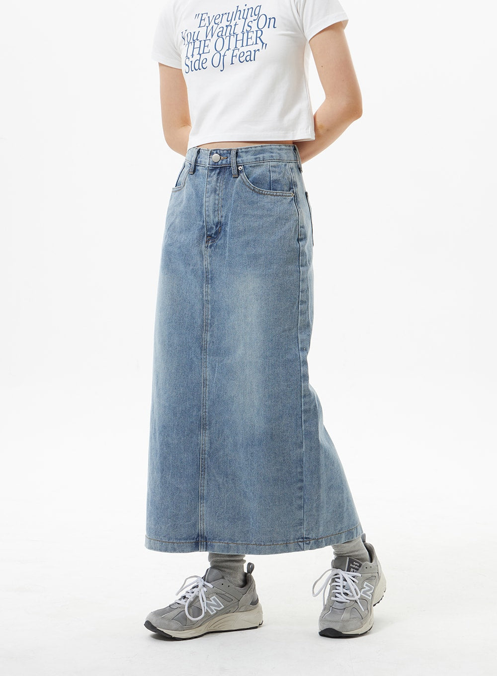 Denim A-Line Maxi Skirt OA321