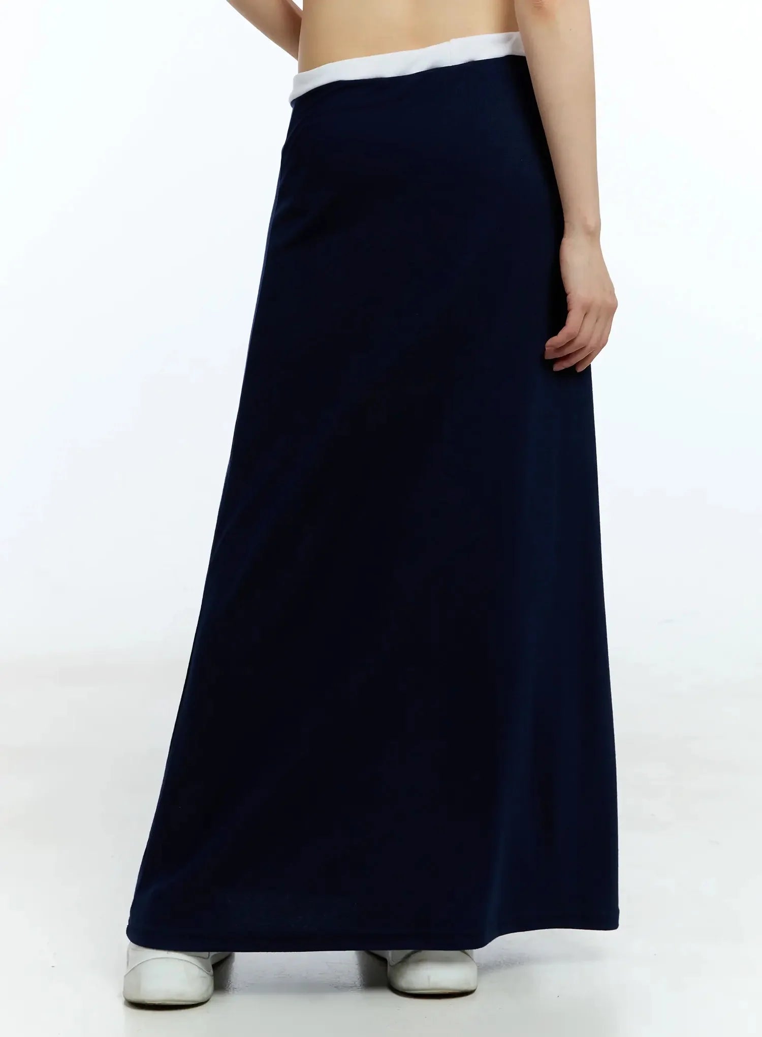 Two-Tone Comfy Maxi Skirt IU523