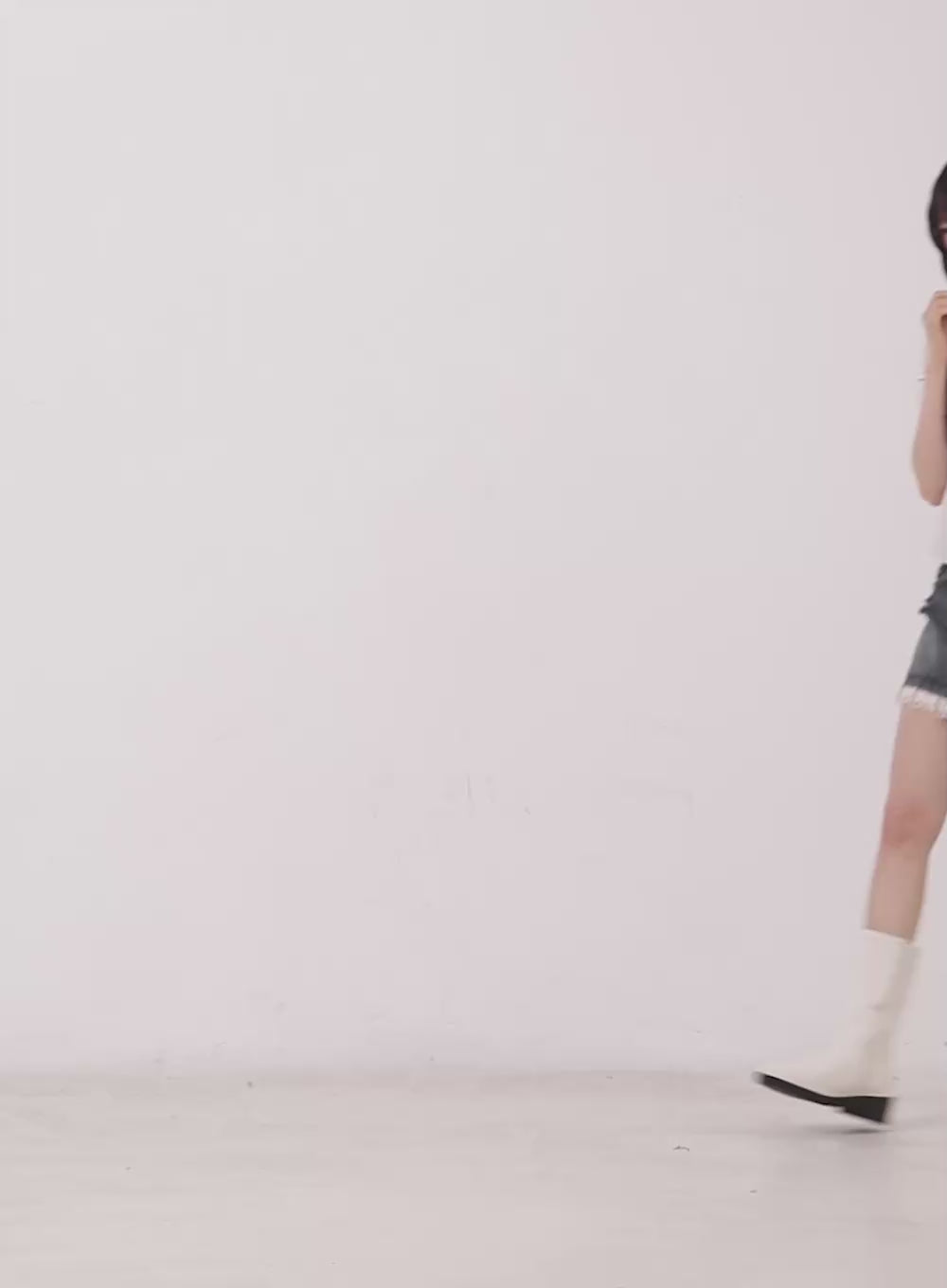 Lace-Trim Distressed Denim Mini Skirt CY521