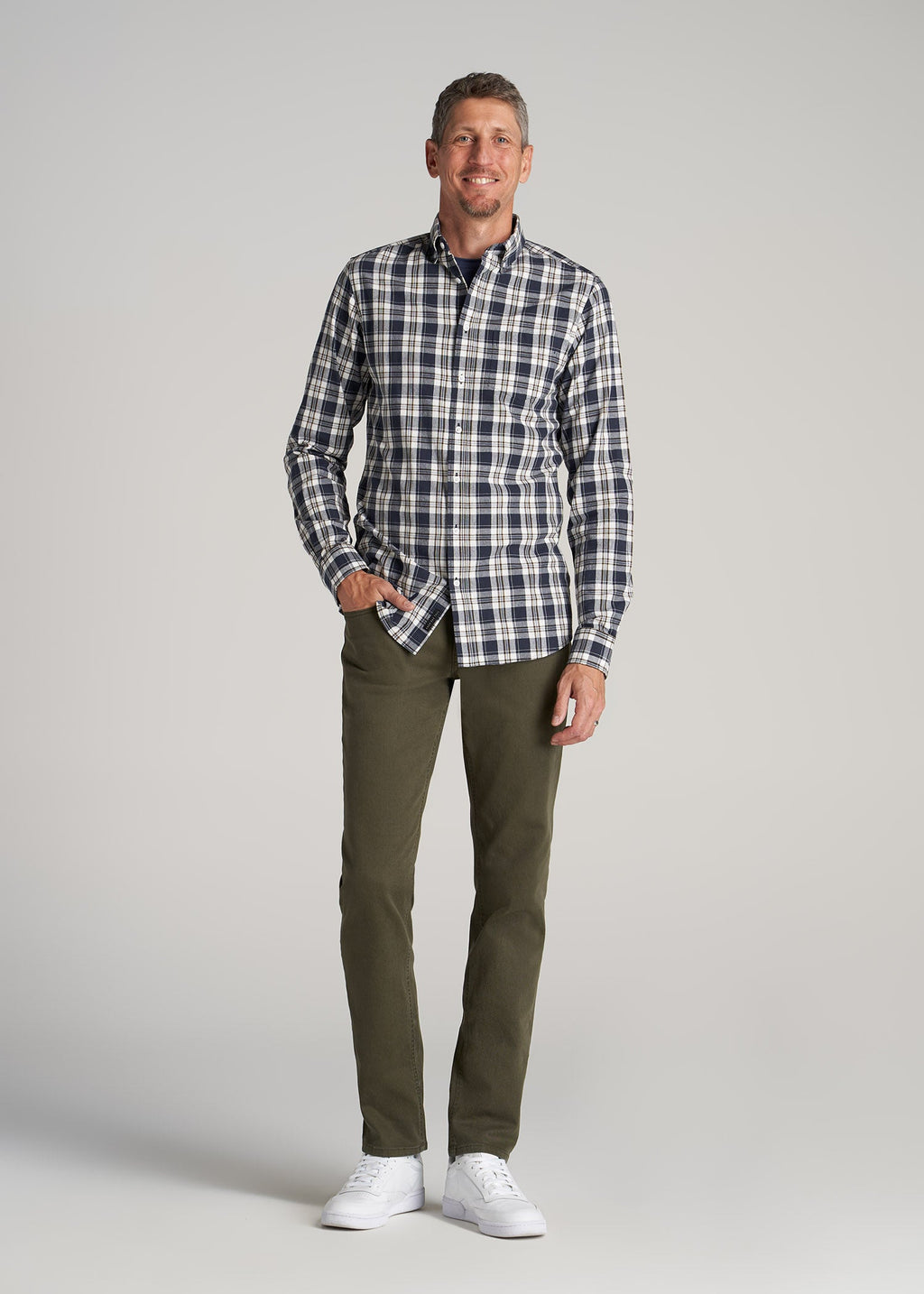 Carman TAPERED Jeans for Tall Men in Olive Green Wash