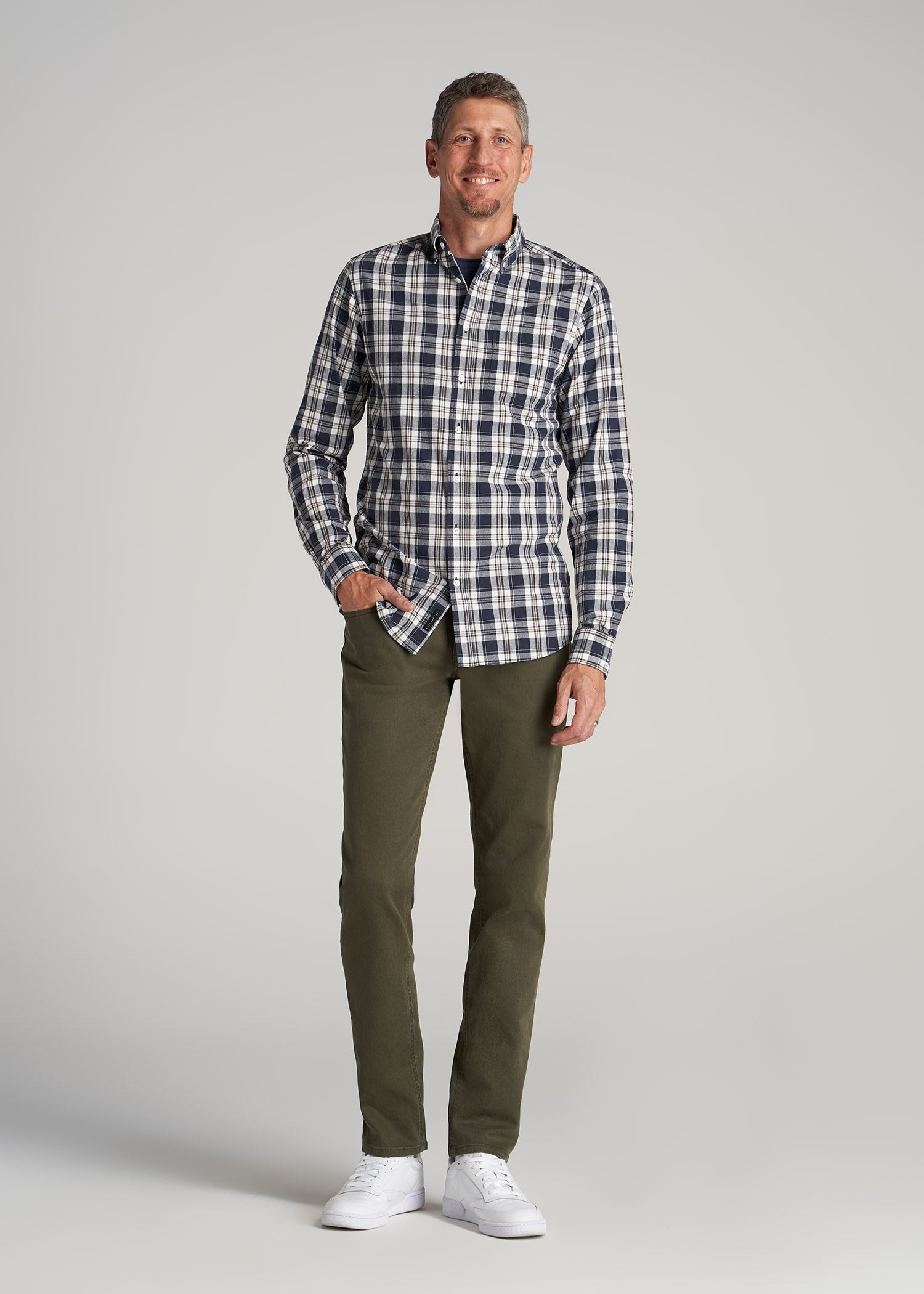 Carman TAPERED Jeans for Tall Men in Olive Green Wash