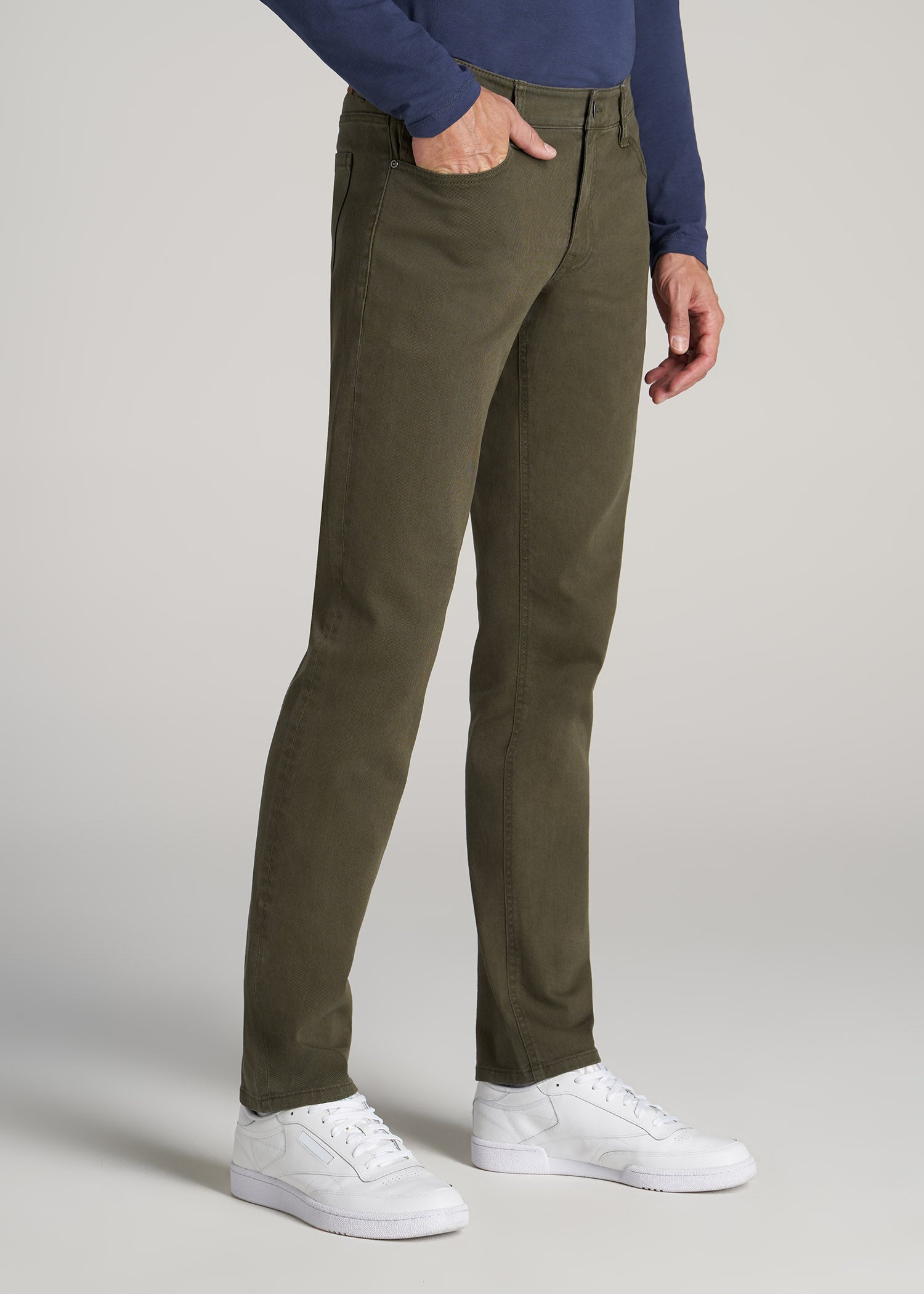 Carman TAPERED Jeans for Tall Men in Olive Green Wash