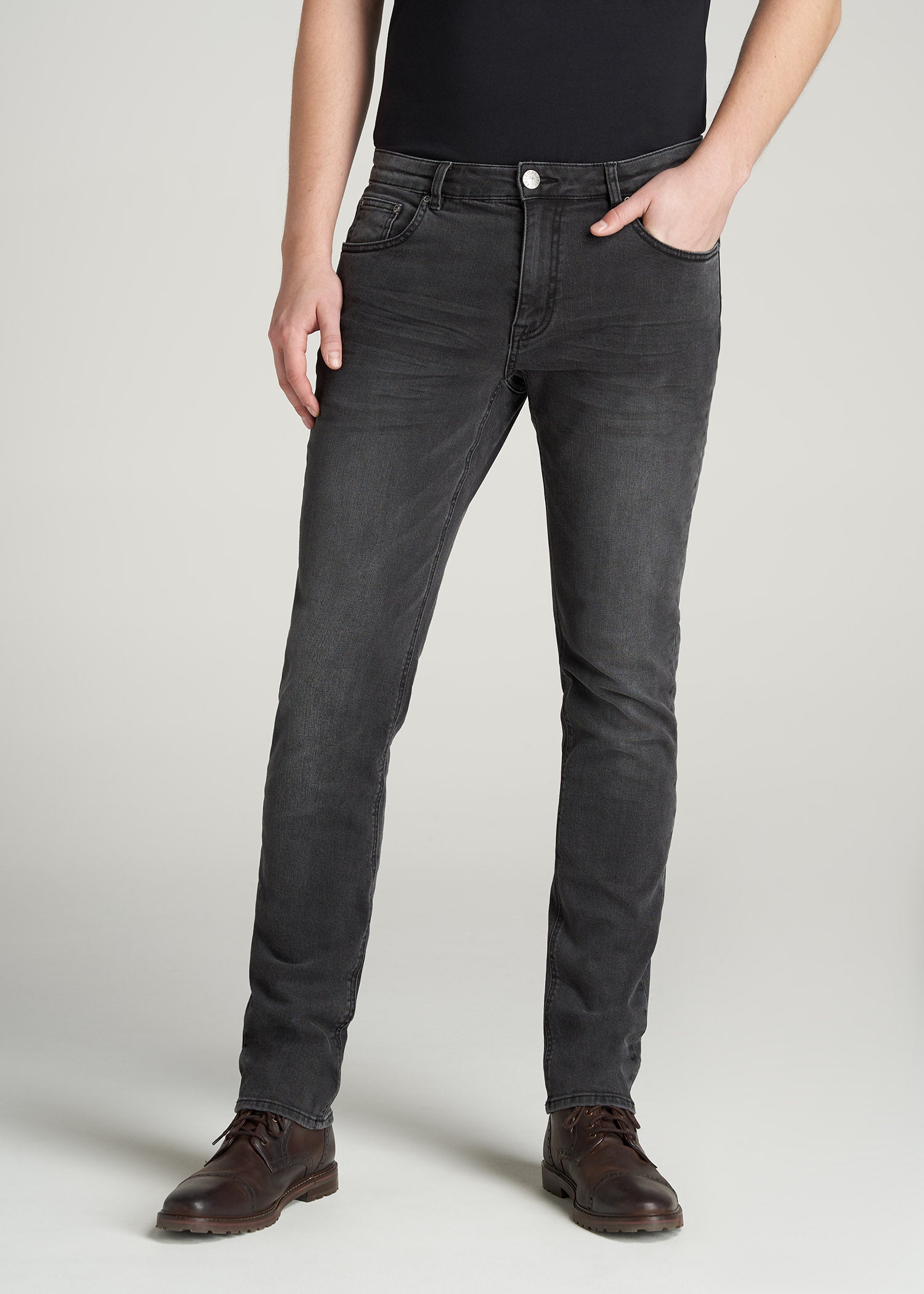 Carman TAPERED Jeans for Tall Men in Dark Smoke