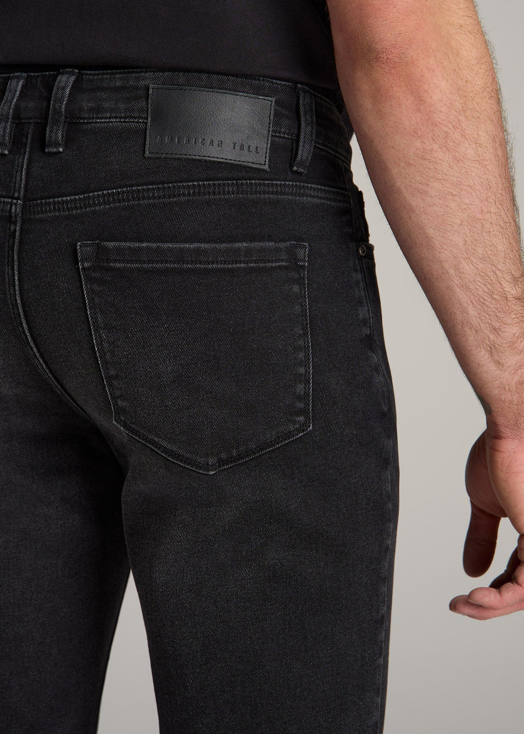 Dylan Slim Fit Jeans for Tall Men in Distressed Onyx Black Wash