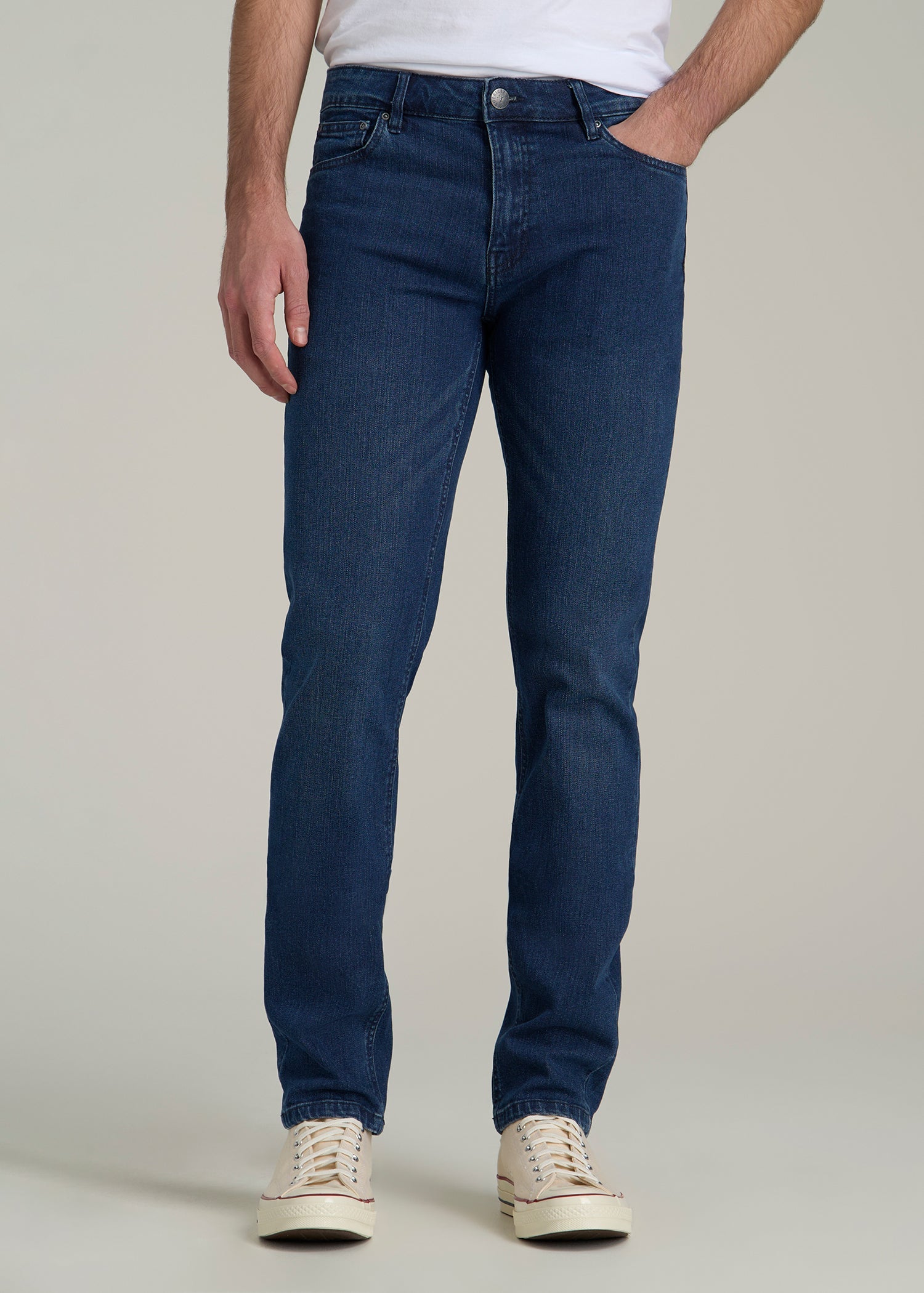 Dylan Slim Fit Jeans for Tall Men in Atlantic Blue
