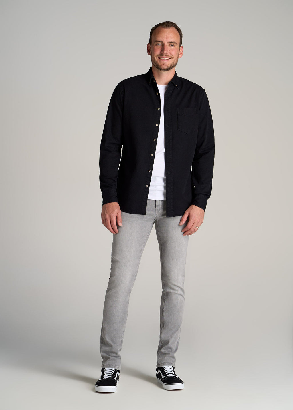 Dylan Slim Fit Jeans for Tall Men in Concrete Grey