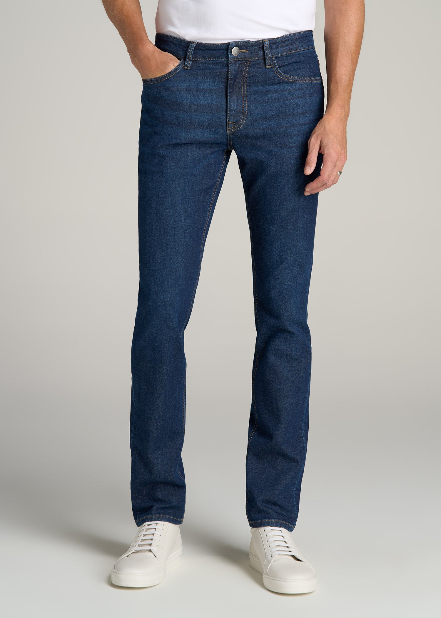 Dylan Slim Fit Fleeced Jeans for Tall Men in Colorado Blue Wash