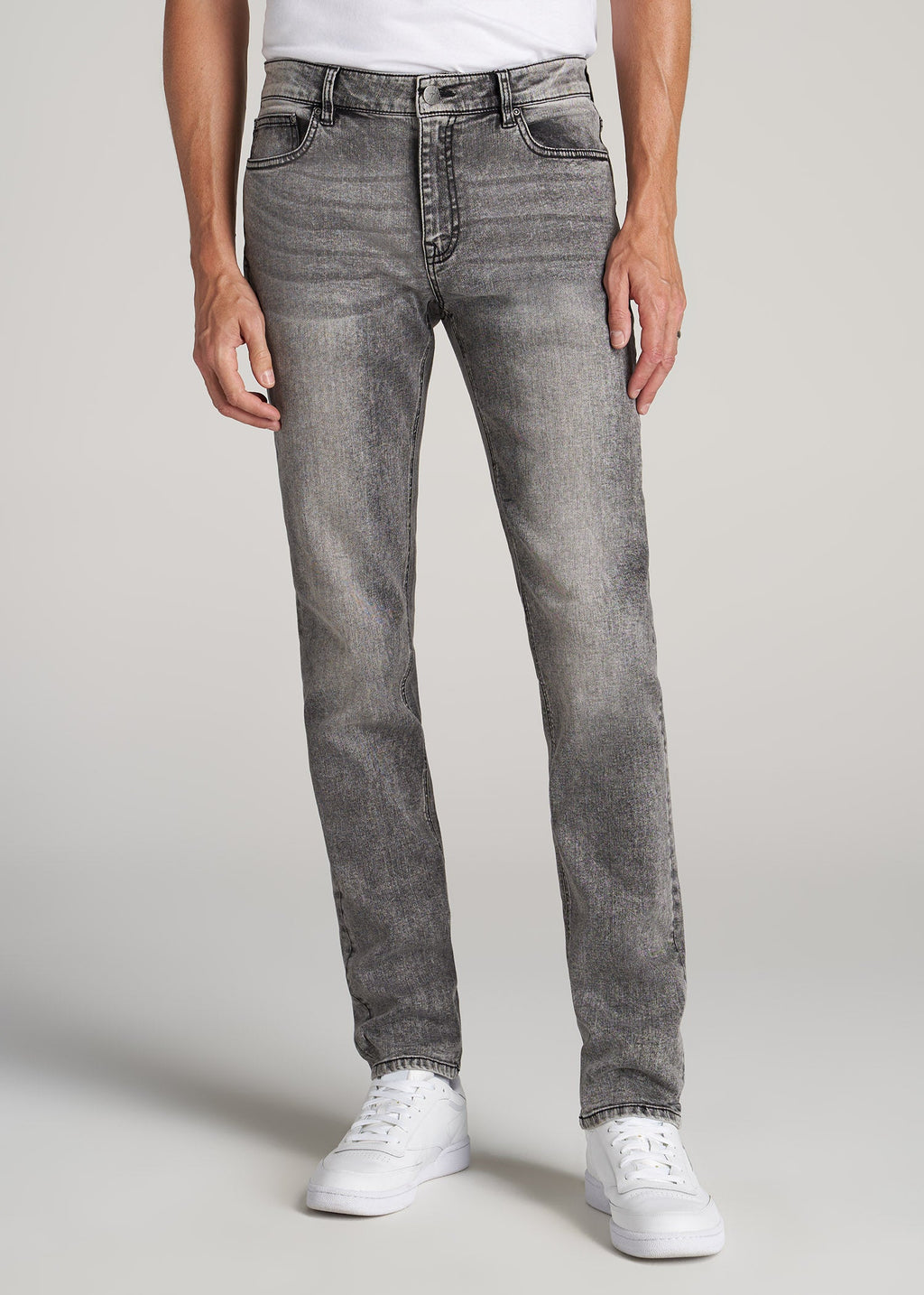 Dylan Slim Fit Jeans for Tall Men in Washed Faded Black