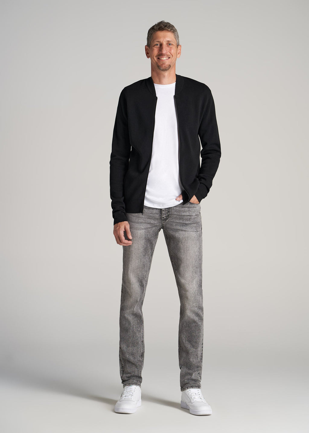 Dylan Slim Fit Jeans for Tall Men in Washed Faded Black