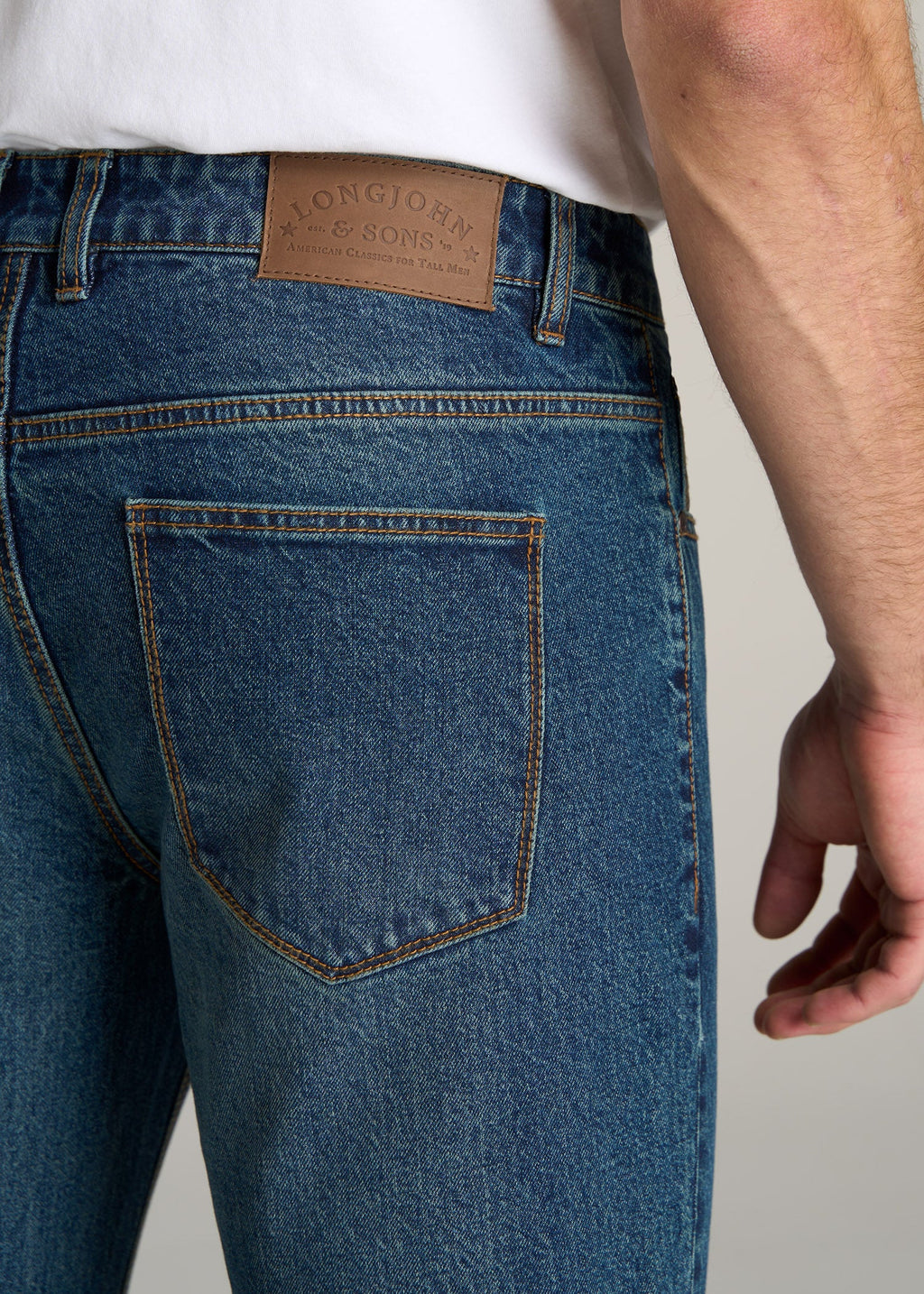 LJ&S TAPERED Jeans for Tall Men in Machine Blue