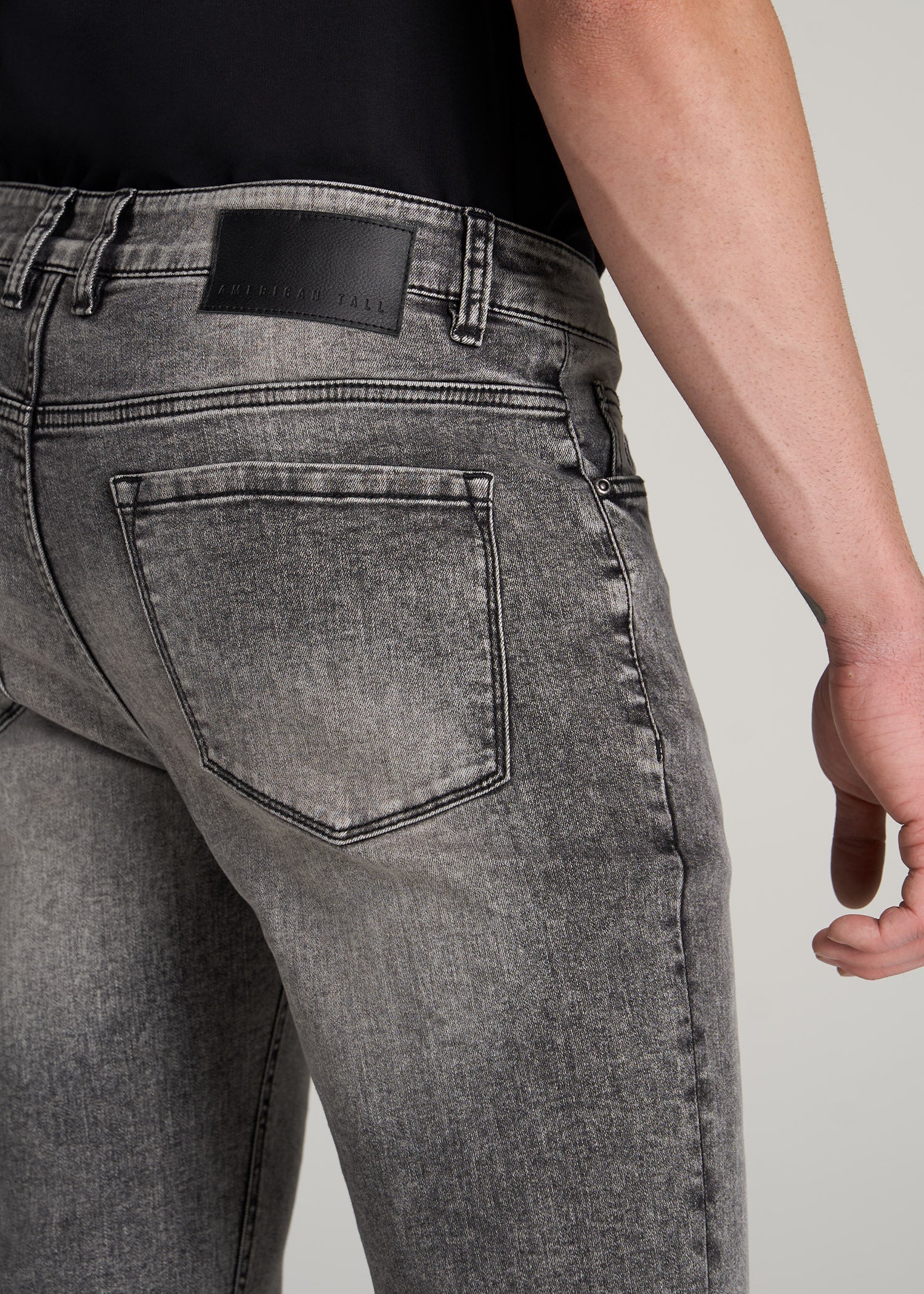 Travis SKINNY Jeans for Tall Men in Washed Faded Black